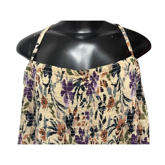 3X Torrid Smocked Cold Shoulder Floral Womens Top Shirt Challis - Picture 5 of 12